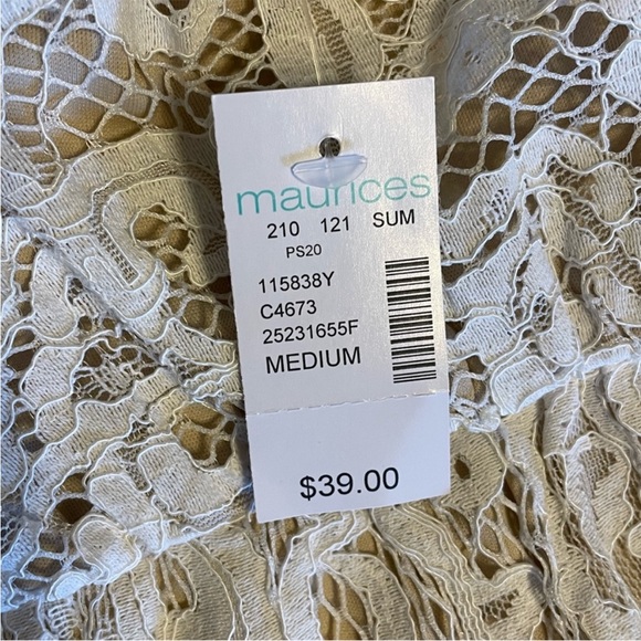 NWT Cream Sweetheart Neck Lace Skater Dress Size M - Picture 3 of 3